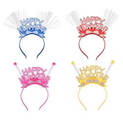 Kreative Stirnbänder "Happy New Year", blinkende Haarreifen, Party, Neujahr, Geschenk für Geschenke, 4 Stück von PartyKindom