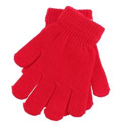 PartyKindom Kinder Handschuhe Winter Strickhandschuhe für Kinder dehnbar warm Handschuhe für Jungen Mädchen (4–12 Jahre), rot, 85 von PartyKindom