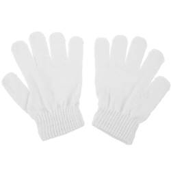 PartyKindom Kinder Handschuhe Winter Strickhandschuhe für Kinder dehnbar warm Handschuhe für Jungen Mädchen (4–12 Jahre), weiß, 85 von PartyKindom