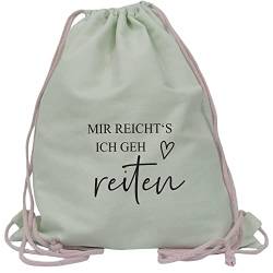 Partybob Turnbeutel-Rucksack - Mir reichts Ich geh reiten (Mint) von Partybob