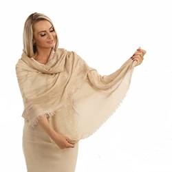 PashminaShine-Sandbeige-Der Nachhaltige und Luxuriöse-Shal Damen-Schal Herren Modal | 185 x 85 cm l Stola l Shal | Made in Italy | Pashmina Schal Stola Wrap von PashminaShine