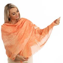 PashminaShine-Weiches Orange-Shal Damen Kashmirweich für Geschmackvoll Looks,Elegante Anlässe l Modal | 185 x 85 cm l Stola l Winter Shal | Made in Italy | Herbst | Fashion |Pashmina von PashminaShine