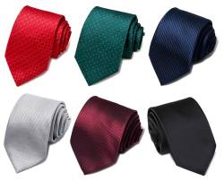 Passabin Krawatte für Herren Krawatte Gewebte Jacquard Krawatten Set 6 Stück, Blau, rot, grün, schwarz, Splitter, 2.95 inches*57.5 inches von Passabin