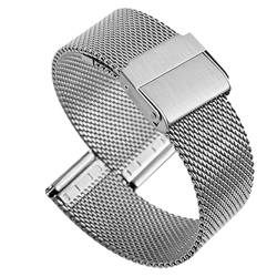 Pastoralist Watch Straps Milanese Austausch Uhrengurt Edelstahl-Uhrenband Ultra-dünn schneller Freisetzung Armband für Männer Frauen 18mm Silber Silber von Pastoralist