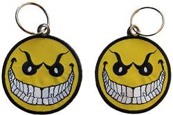 Patch Badsmile Bad Lchgesicht Evil Mad Icon gestickter Schlüsselanhänger Keychain Aufnäher von Patch