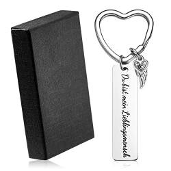Lieblingsmensch Schlüsselanhänger Herzförmig Schlüsselanhänger Geschenk für Pärchen Freund Freundin Lustig Edelstahl Schlüsselanhänger mit Geschenkbox für Männer Frauen Jahrestag Geburtstag von Patelai