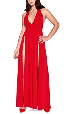 Patrice Catanzaro Maxi Partykleid hohe Beinschlitze Nackenträger von Patrice Catanzaro