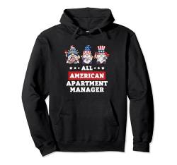 Apartment Manager Zwerge 4. Juli Amerikanische Flagge USA Pullover Hoodie von Patriotic America July 4th Independence Day Co.