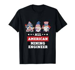 Bergbauingenieur Zwerge 4. Juli Amerikanische Flagge USA T-Shirt von Patriotic America July 4th Independence Day Co.