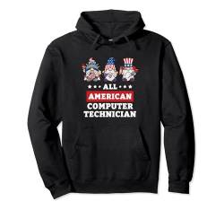 Computer Technician Gnomes 4. Juli Amerikanische Flagge USA Pullover Hoodie von Patriotic America July 4th Independence Day Co.