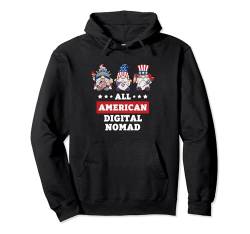 Digital Nomad Gnomes 4. Juli Amerikanische Flagge USA Pullover Hoodie von Patriotic America July 4th Independence Day Co.