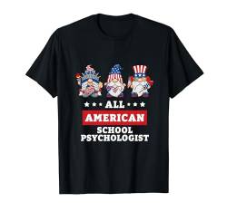 Schulpsychologe Zwerge 4. Juli Amerikanische Flagge USA T-Shirt von Patriotic America July 4th Independence Day Co.