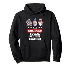 Social Studies Teacher Gnomes 4. Juli Amerikanische Flagge USA Pullover Hoodie von Patriotic America July 4th Independence Day Co.