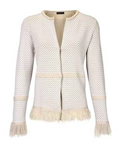 Patrizia Dini Damen Designer-Strickjacke m. Fransen, Sand-weiÃŸ, GröÃŸe:34 von Patrizia Dini