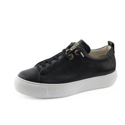 Paul Green Damen Pauls, Frauen Low-Top Sneaker,Freizeitschuhe,Laufschuhe,schnürschuhe,schnürer,Plateausohle,Halbschuhe,Schwarz (Black/Gold),37 EU / 4 UK von Paul Green