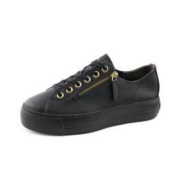 Paul Green Damen Pauls, Frauen Low-Top Sneaker,Laufschuhe,schnürschuhe,schnürer,Plateausohle,Halbschuhe,straßenschuhe,Schwarz (SCHWARZ/Gold),39 EU / 6 UK von Paul Green