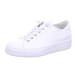 Paul Green Damen Pauls mit Relax-Weite und Wechselfußbett, Frauen Low-Top Sneaker,Sportschuhe,Freizeitschuhe,Turnschuhe,Weiß (White/Silver),40.5 EU / 7 UK von Paul Green