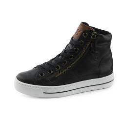 Paul Green Damen SUPER Soft Hightop-Pauls, Frauen High-Top Sneaker,Laufschuhe,schnürschuhe,high top Sneaker,mid Cut,Schwarz (Black/Cognac),42 EU / 8 UK von Paul Green