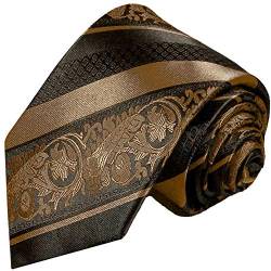 Paul Malone Palm Beach Braune Krawatte für Herren modern barock gestreift 100% Seide von Paul Malone Palm Beach