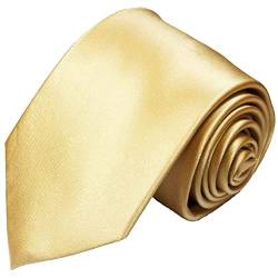 Paul Malone Palm Beach Krawatte gold sand schmal (6cm) extra lang (165cm) uni satin Seide von Paul Malone Palm Beach