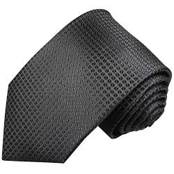 Paul Malone Palm Beach Krawatte schwarz schmal (6cm) Seidenkrawatte kariert Waffelmuster Seide von Paul Malone Palm Beach