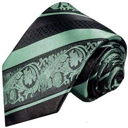 Paul Malone Palm Beach Mint grüne Krawatte für Herren modern barock gestreift 100% Seide von Paul Malone Palm Beach