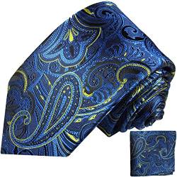 Blaues paisley Krawatten Set 2tlg 100% Seidenkrawatte von Paul Malone