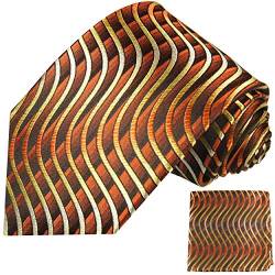 Braunes Krawatten Set 2tlg schwarz 100% Seidenkrawatte (extra lang 165cm) + Einstecktuch by Paul Malone von Paul Malone