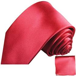 Krawatten Set 2tlg 100% Seide dunkel pink uni Seidenkrawatten mit Einstecktuch von Paul Malone