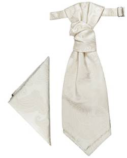 Paul Malone Hochzeitskrawatten Set elfenbein Ivory 2tlg Plastron mit Einstecktuch - Hochzeit Krawatte von Paul Malone