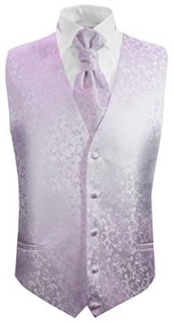 Paul Malone Hochzeitsweste + Plastron Flieder lila floral - Herren Hochzeit Weste Gr. 60 3XL von Paul Malone