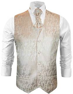 Paul Malone Hochzeitsweste Set 5tlg helles Cappuccino - Hochzeit Anzug Herren Weste - Gr. 58 XXL von Paul Malone