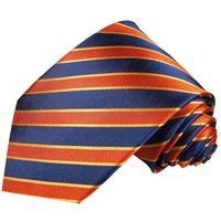 Paul Malone Krawatte Designer Seidenkrawatte Herren Schlips modern gestreift 100% Seide Schmal (6cm), blau orange 728 von Paul Malone