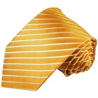 Paul Malone Krawatte Designer Seidenkrawatte Herren Schlips modern gestreift 100% Seide Schmal (6cm), gold 760 von Paul Malone