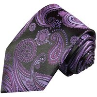 Paul Malone Krawatte Elegante Seidenkrawatte Herren Schlips paisley brokat 100% Seide Schmal (6cm), lila violett schwarz 363 von Paul Malone
