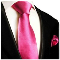 Paul Malone Krawatte Herren Seidenkrawatte Schlips mit Tuch modern uni satin 100% Seide (Set, 2-St., Krawatte mit Einstecktuch) Schmal (6cm), rose 975 von Paul Malone