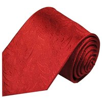 Paul Malone Krawatte Herren Seidenkrawatte Schlips modern uni paisley 100% Seide Schmal (6cm), rot 541 von Paul Malone