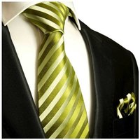 Paul Malone Krawatte Herren Seidenkrawatte und Tuch gestreift 100% Seide (Set, 2-St., Krawatte mit Einstecktuch) Schmal (6cm), grün 984 von Paul Malone
