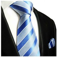 Paul Malone Krawatte Seidenkrawatte und Tuch Herren Schlips modern gestreift 100% Seide (Set, 2-St., Krawatte mit Einstecktuch) Schmal (6cm), blau 763 von Paul Malone