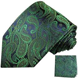 Paul Malone Krawatten Set 100% Seide Emerald grün paisley Hochzeitskrawatten mit Einstecktuch von Paul Malone