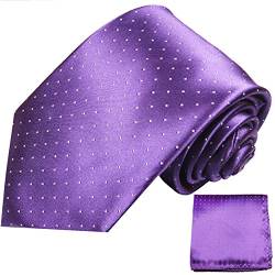 Paul Malone Krawatten Set 100% Seide lila violett Seidenkrawatte + Einstecktuch von Paul Malone
