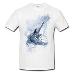 E-Gitarre Herren T- Shirt, Stylisch aus Paul Sinus Aquarell Cyan von Paul Sinus Art