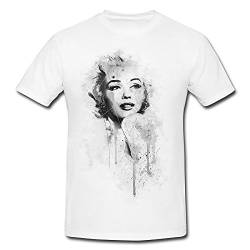 Marilyn Monroe II-(2) T-Shirt Mädchen Frauen, weiß mit Aufdruck von Paul Sinus Art