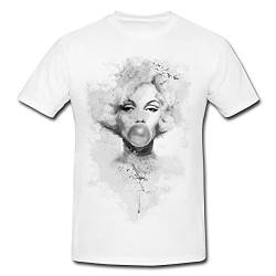 Marilyn Monroe VII T-Shirt Mädchen Frauen, weiß mit Aufdruck von Paul Sinus Art