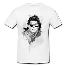 Michael Jackson II T-Shirt Mädchen Frauen, weiß mit Aufdruck von Paul Sinus Art