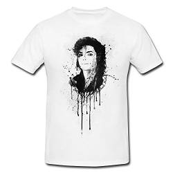 Michael-Jackson T-Shirt Mädchen Frauen, weiß mit Aufdruck von Paul Sinus Art