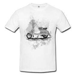 Vespa T-Shirt Herren, weiß mit Aufdruck von Paul Sinus Art