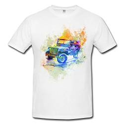 Vintage Jeep Wrangler Herren T- Shirt, Stylisch aus Paul Sinus Aquarell Color von Paul Sinus Art