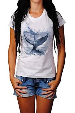 Wal Lady T- Shirt, Stylisch aus Paul Sinus Aquarell Cyan Style von Paul Sinus Art