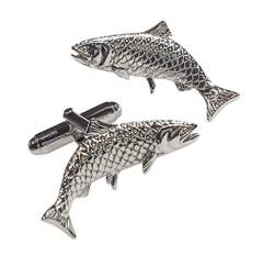 Manschettenknöpfe Lachs, Silber, Fischform von Paul Wright Jewellery